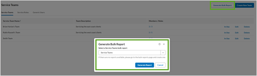 Generate Bulk Report